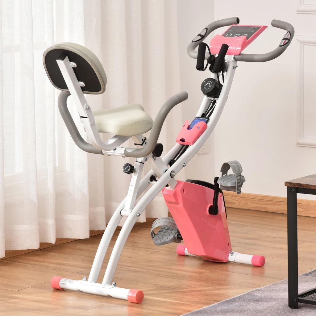 Bicicletta da allenamento 2-in-1 con display LCD e pulsossimetro ¨C zephmum ¨C regolabile, pieghevole, 8 livelli resistenza magnetica