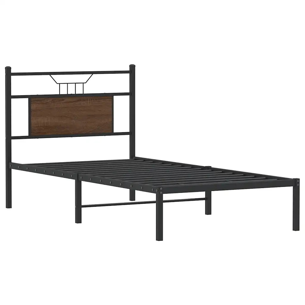 vidaXL Giroletto senza Materasso Rovere Marrone 90x200cm in Truciolato
