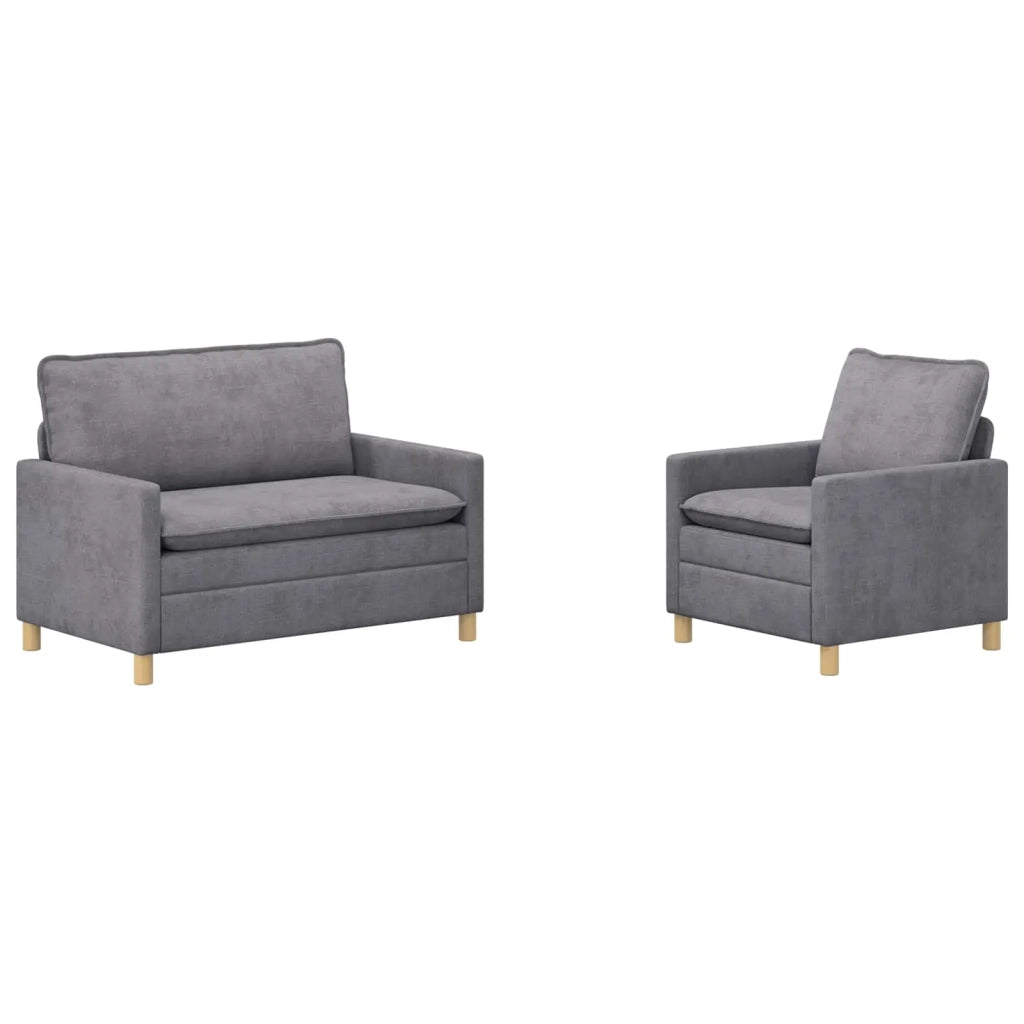 Set di divani 2 pcs Grigio Chiaro Poliestere