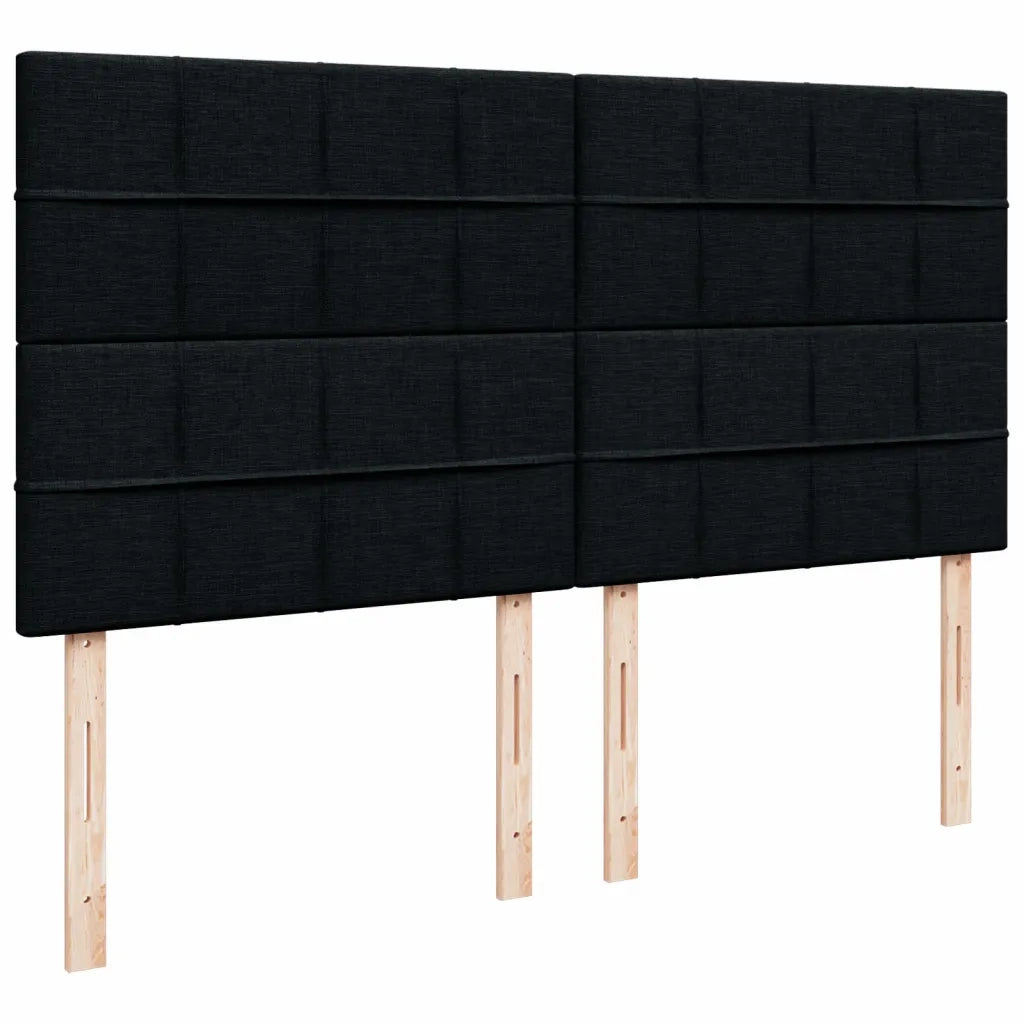 Giroletto a Molle con Materasso Nero 200x200 cm in Tessuto