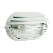 Plafoniera Ovale da Esterno Palpebra Lamelle Lampada Parete Illuminazione Sovil Dimensioni: Piccola - H 11,5 cm, Colore: Bianco