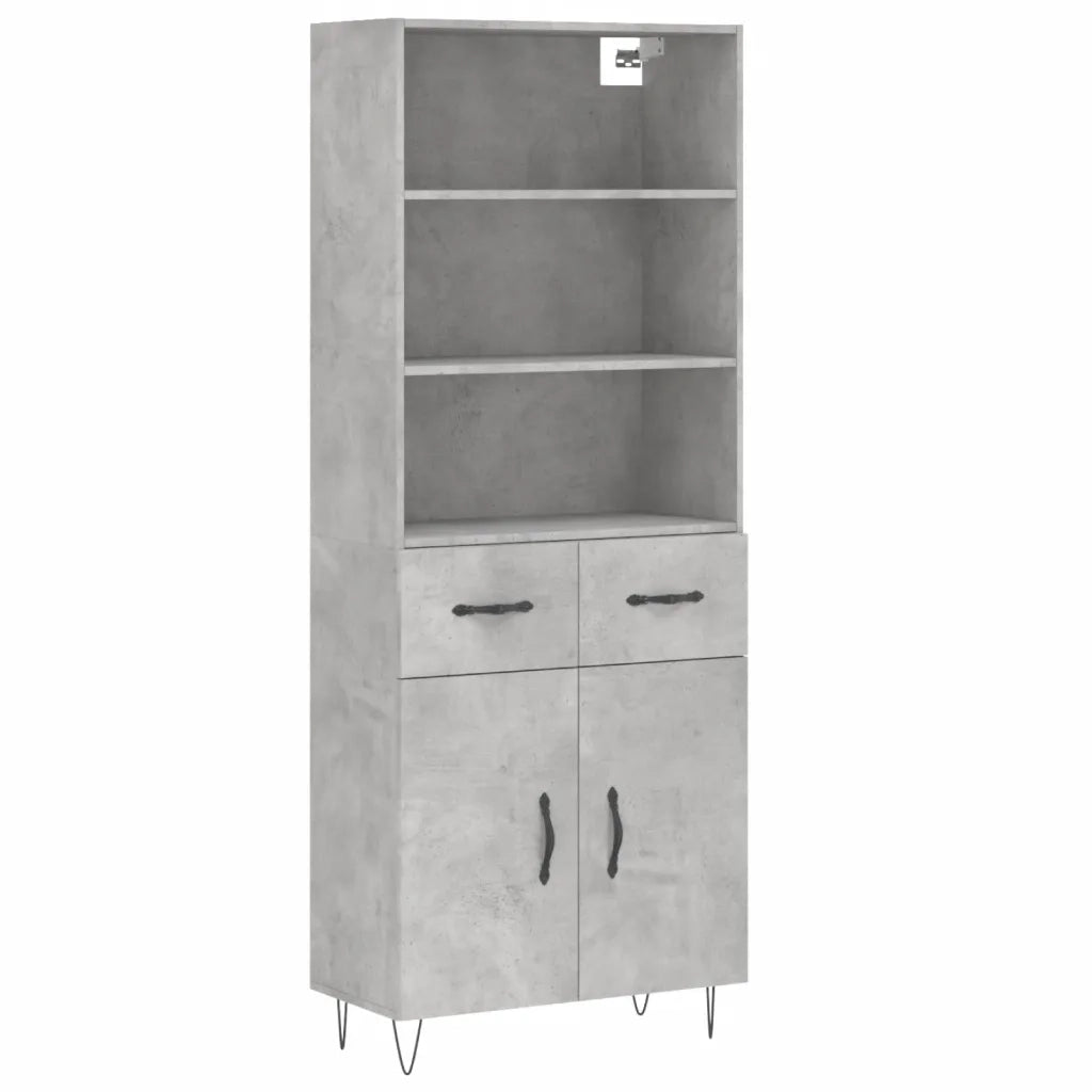Credenza Grigio Cemento 69,5x34x180 cm in Legno Multistrato 3200549