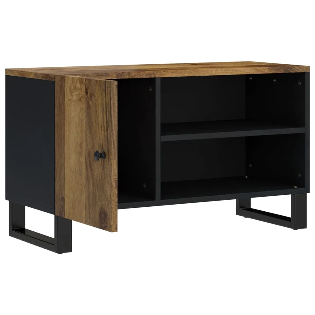 Mobile TV multimediale mensola TV credenza TV sala da pranzo soggiorno camera da letto 80 x 33 x 46 cm legno di mango e marrone ingegnerizzato 02_0026241