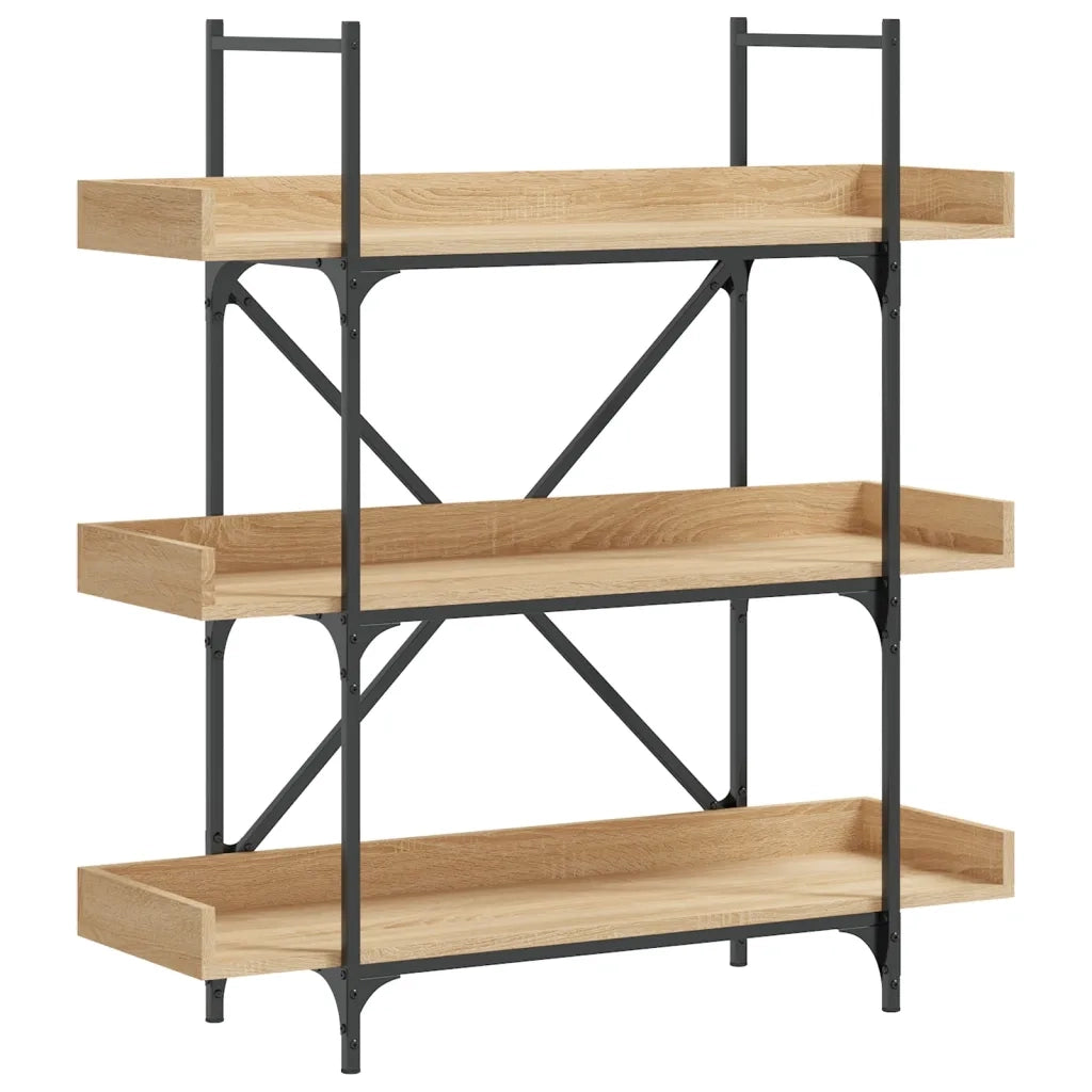 Libreria 3 Ripiani Rovere Sonoma 100x33x108,5 Legno Multistratocod mxl 110372