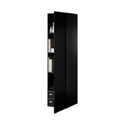 Armadio multiuso 1 anta Treville, Mobile multifunzionale con 4 ripiani interni, Finitura effetto cannettato, 45x56 h199 cm, Nero