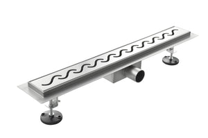 Canalina di Scarico 100x7 cm in Acciaio Inox a Pavimento Onda