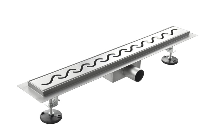 Canalina di Scarico 100x7 cm in Acciaio Inox a Pavimento Onda