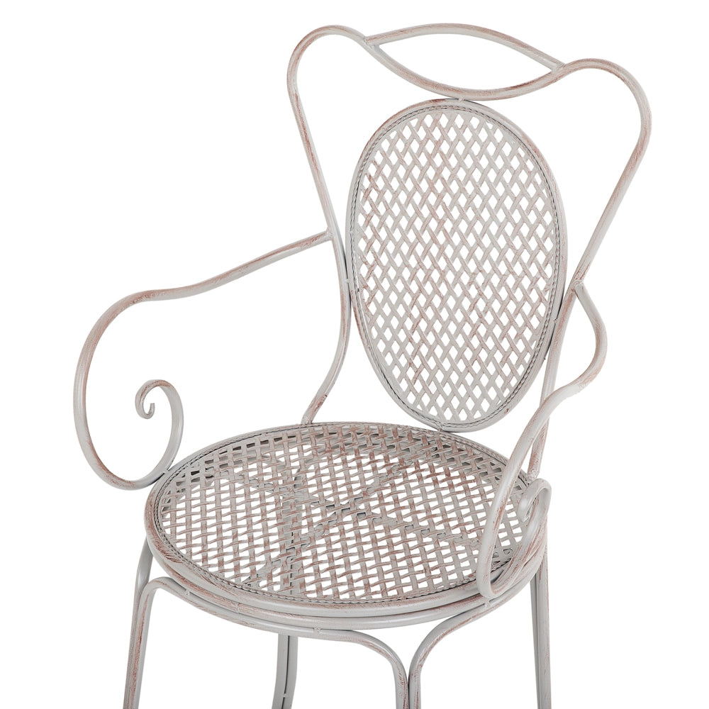 Set di 2 sedie da giardino bistrot grigie chic francesi
