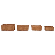 Set Cestini Impilabili 4 pz Marroni in Salice CFW5566625