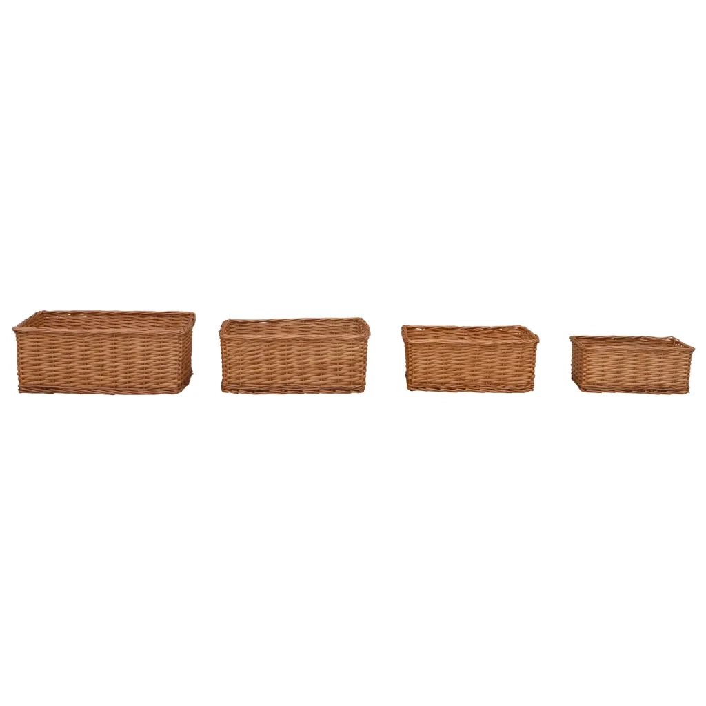 Set Cestini Impilabili 4 pz Marroni in Salice CFW5566625