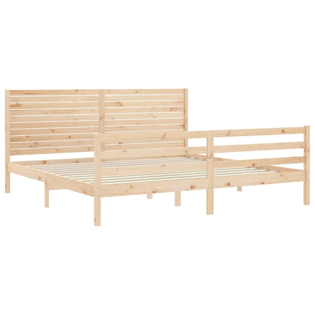 Giroletto con Testiera Super King Size-Struttura Letto in Legno Massello 854393