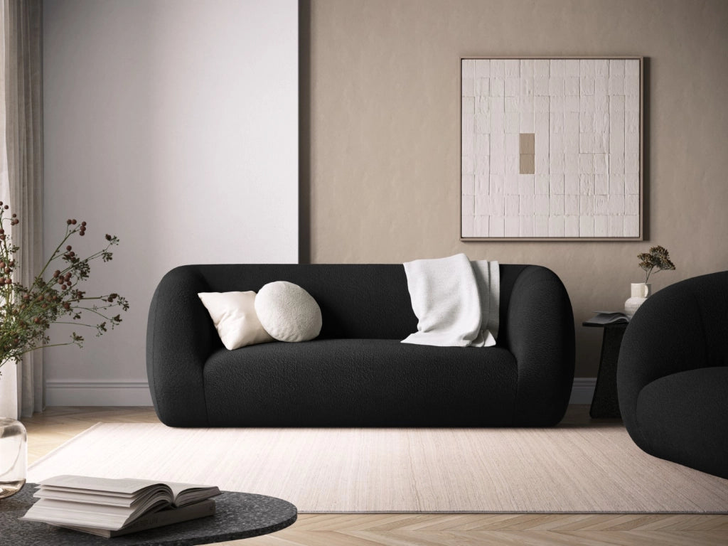 Cosmopolitan Design - Divano "Essen" 2 posti in bouclé nero 