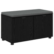 Panca per ingresso con cuscino Rovere Nero 80 x 38 x 46 cm