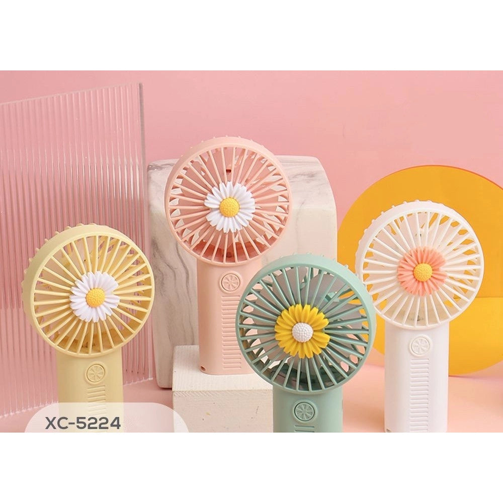 Trade Shop - Mini Ventilatore Ricaricabile Usb Portatile Margherita Viaggio Campeggio Xc-5224 -