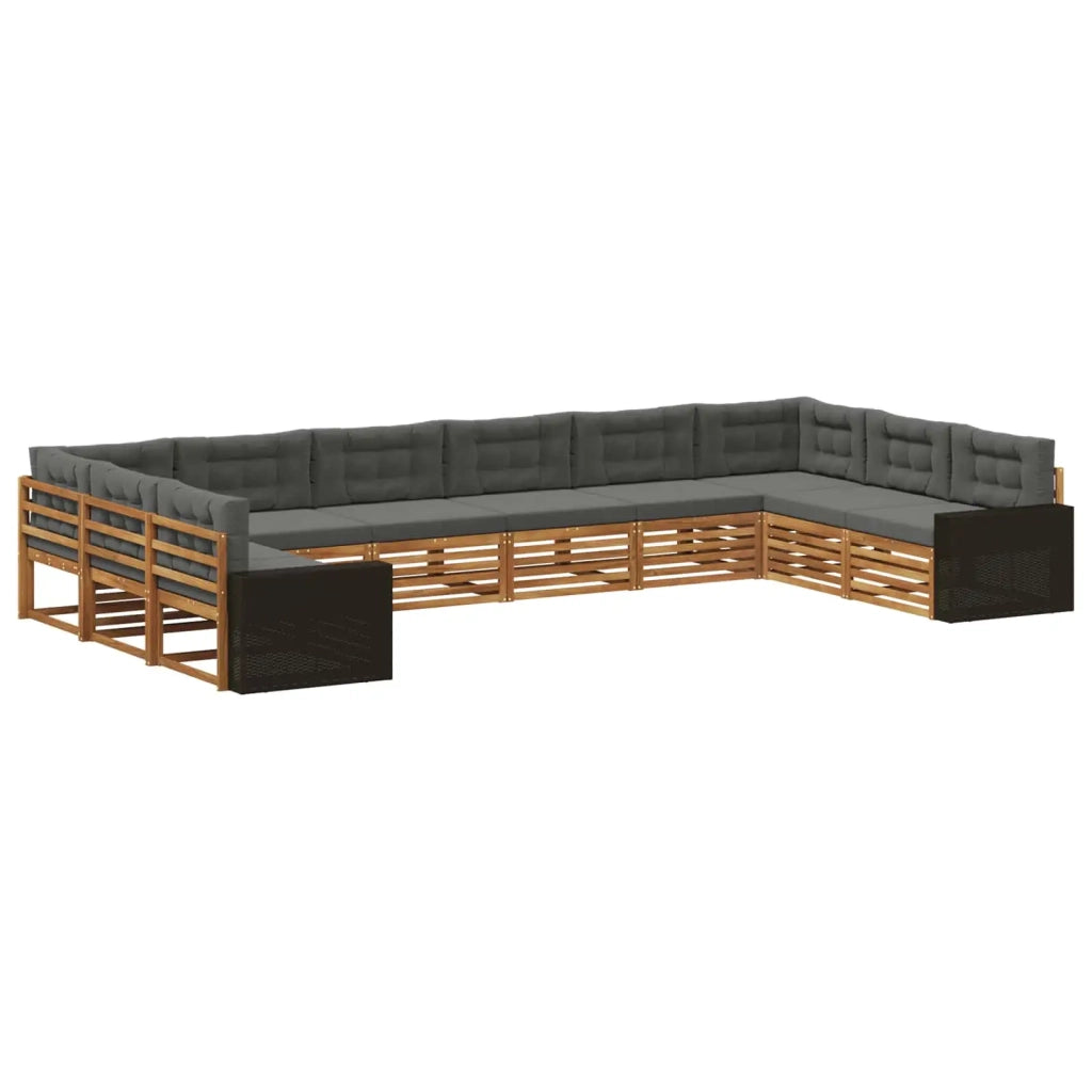 Set divani 10 pz Legno di Acacia Massello 3383905
