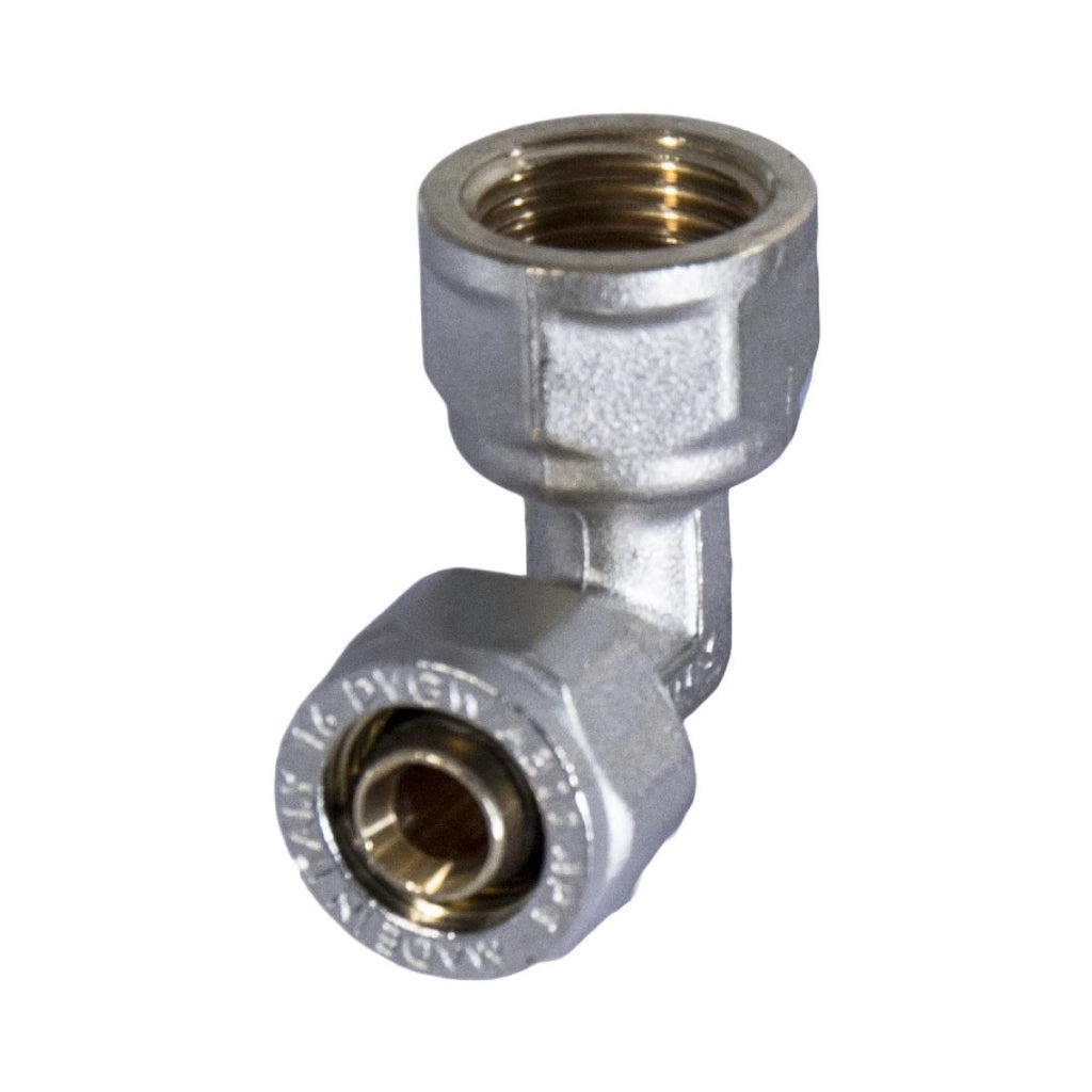 RACCORDO CURVO FEMMINA A STRINGERE A CORPO UNICO PER TUBO MULTISTRATO MODELLO 752FP - 3/4 Ø26  - APE