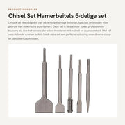 Set di cunei - 5 pezzi - Set di cunei di alta qualità - Per perforatrici a batteria - Duraturo e resistente