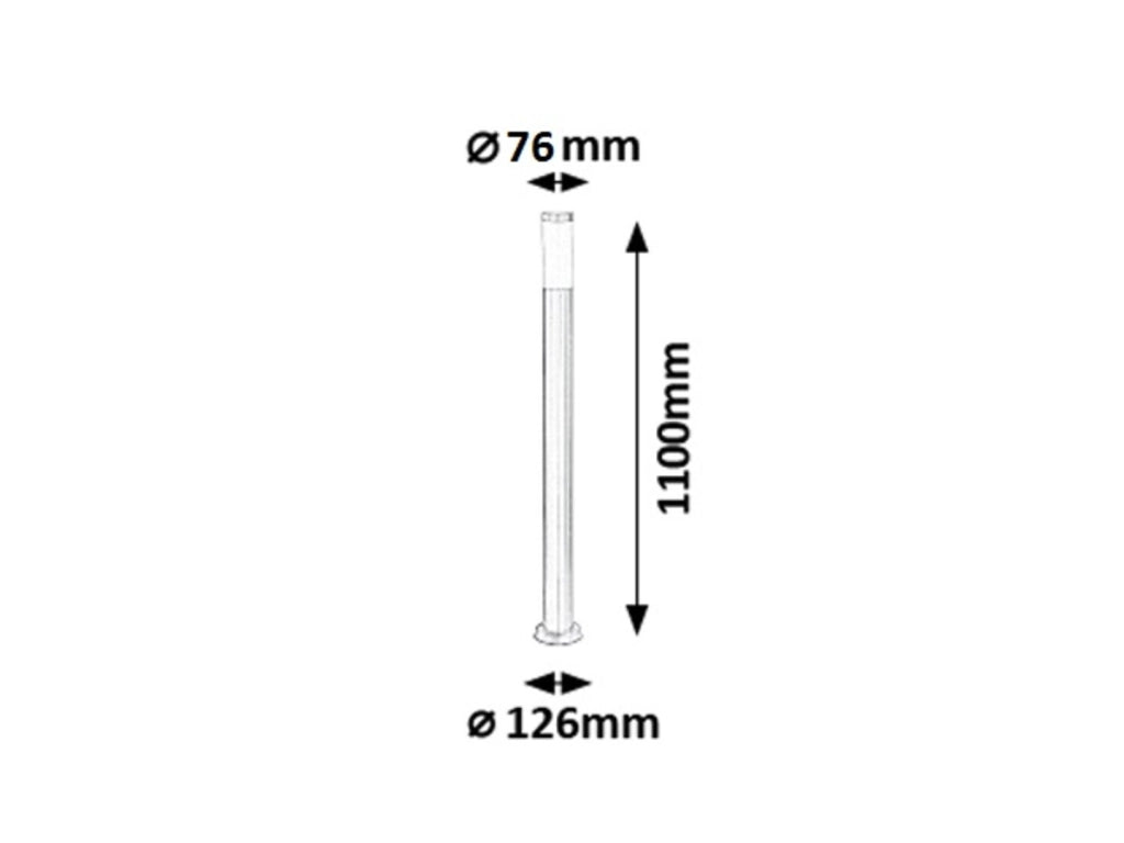 Paletto da giardino Rabalux Inox Torch E27 IP44 cromo