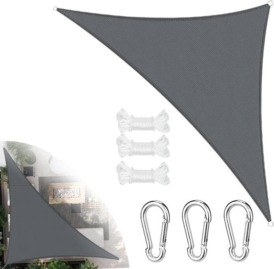 Tessuto in Zonnedoek Acquapligato 3x3x3m - Protezione UV - Ademendente - Antracite - Tela a Treccia per Giardino e Terrazza