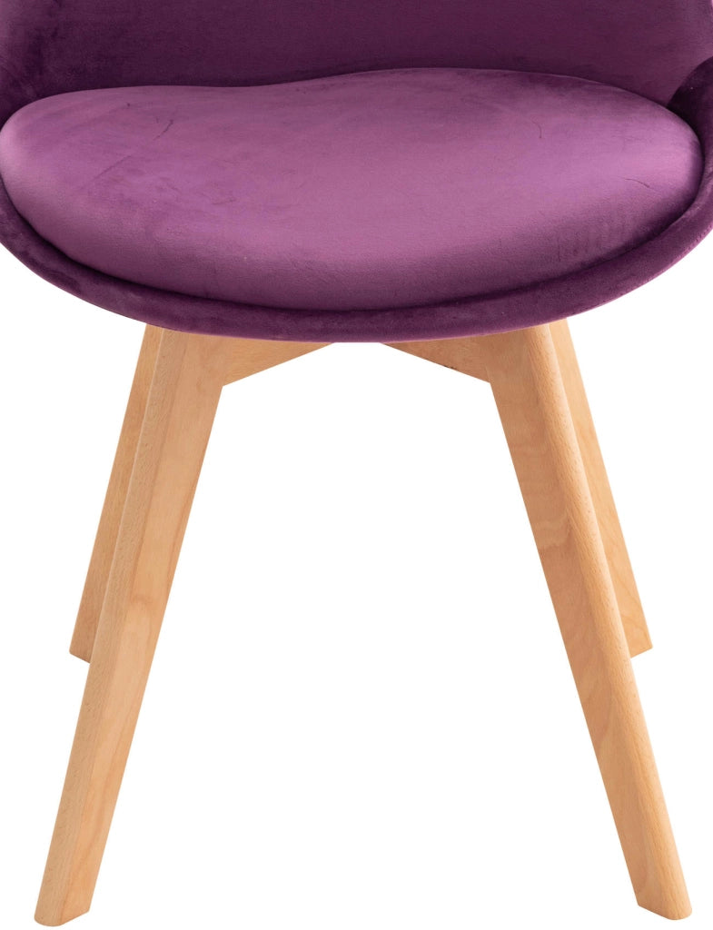 Set 4 Sedie Pranzo Linares viola,Velluto