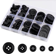 100 punti di cucito neri 4-gatti grandi, punti di cucito neri (10-25 mm), punti di cucito per giacche, punti di cucito neri per cucire – adatti per cucire abiti, giacche e camicie – con scatola di contenimento