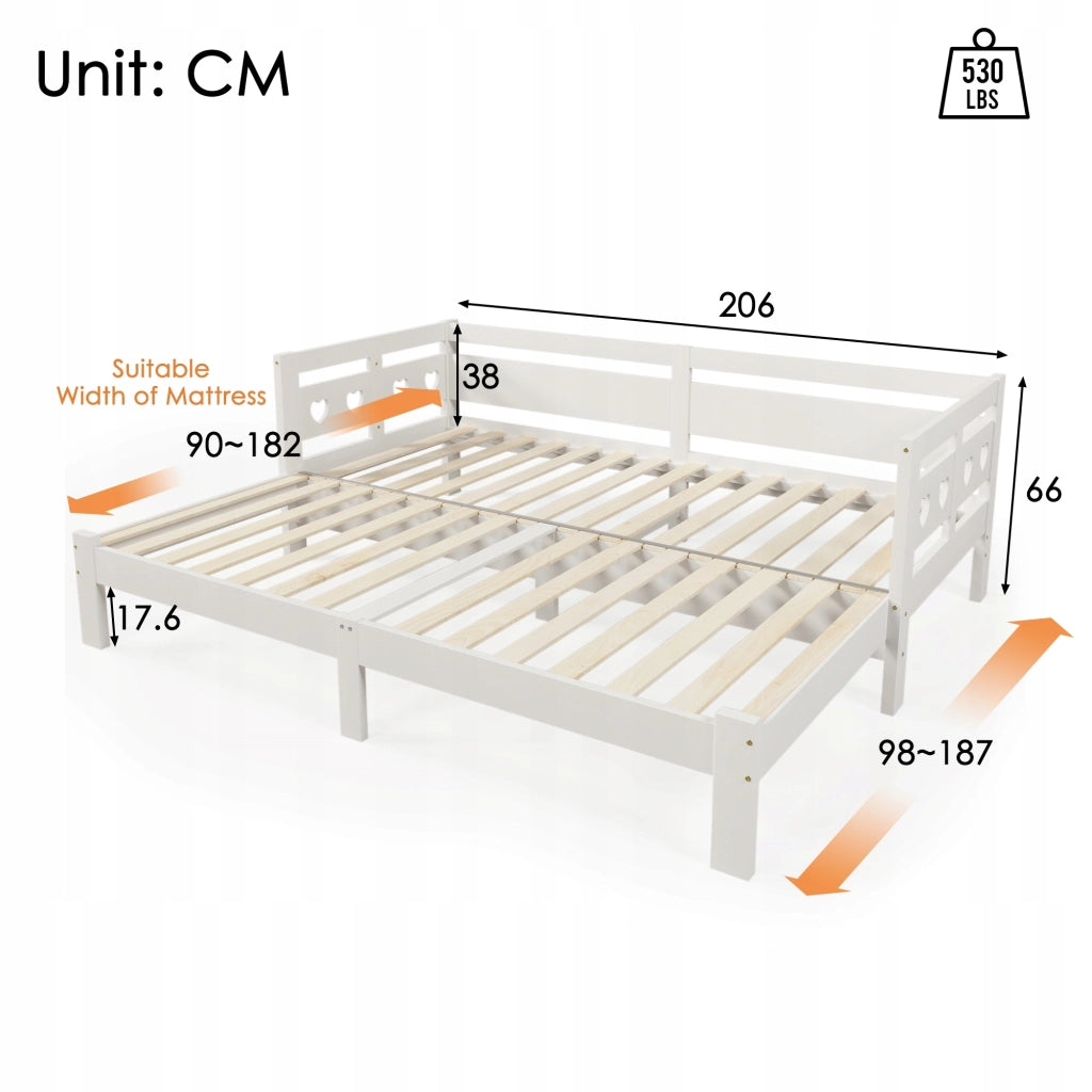 Letto a giorno/notte - Xylo - 90x200 - Bianco - Pino