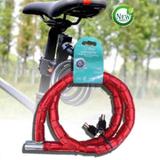 Trade Shop - Catena Antifurto Lucchetto Bici Bicicletta Scooter Moto 120 Cm 2 Chiavi Cx-9563 -