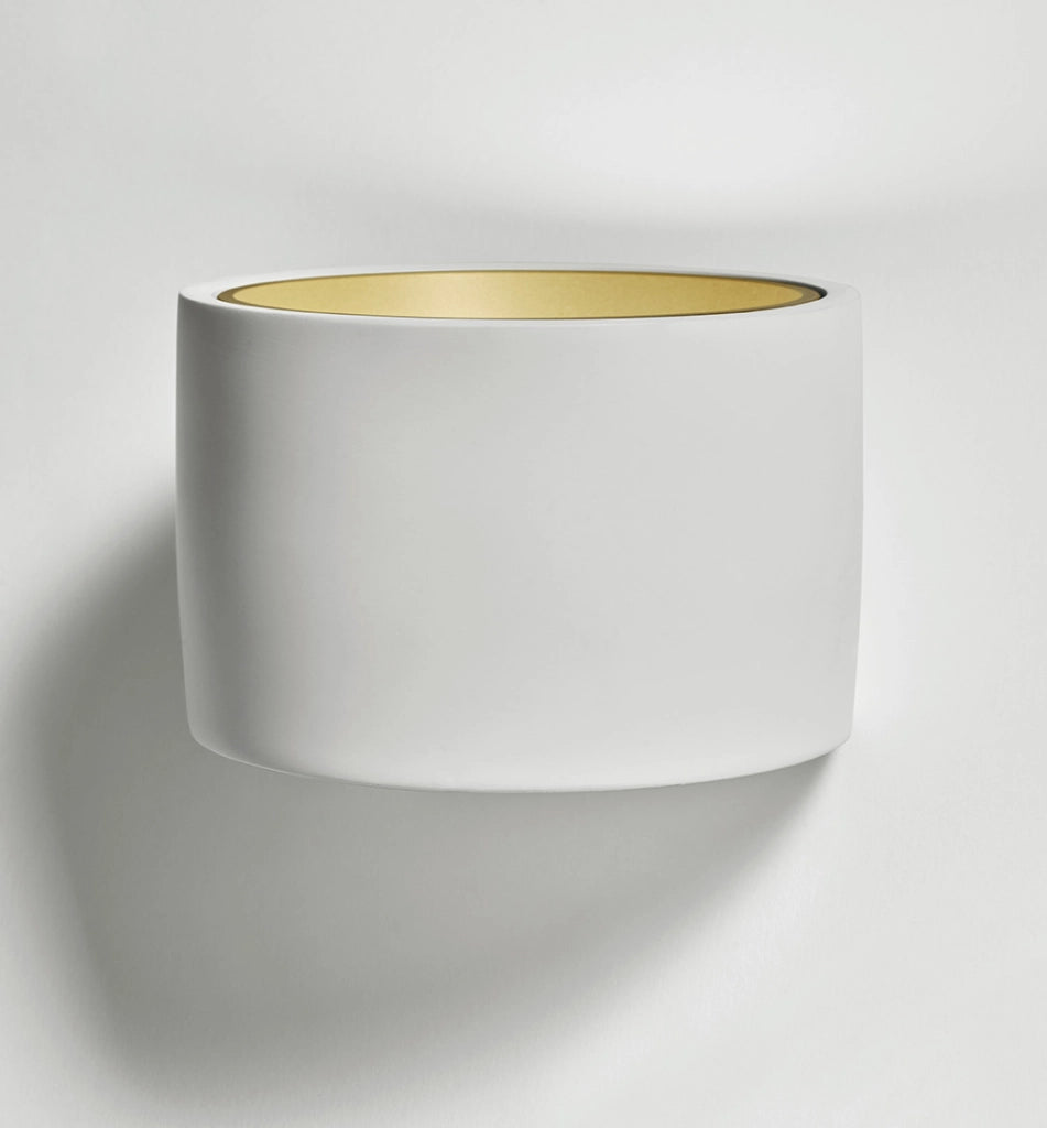 NASSO applique da Parete 1 Luce attacco GX53 Tonda ottone in gesso e alluminio d.12cm  60°