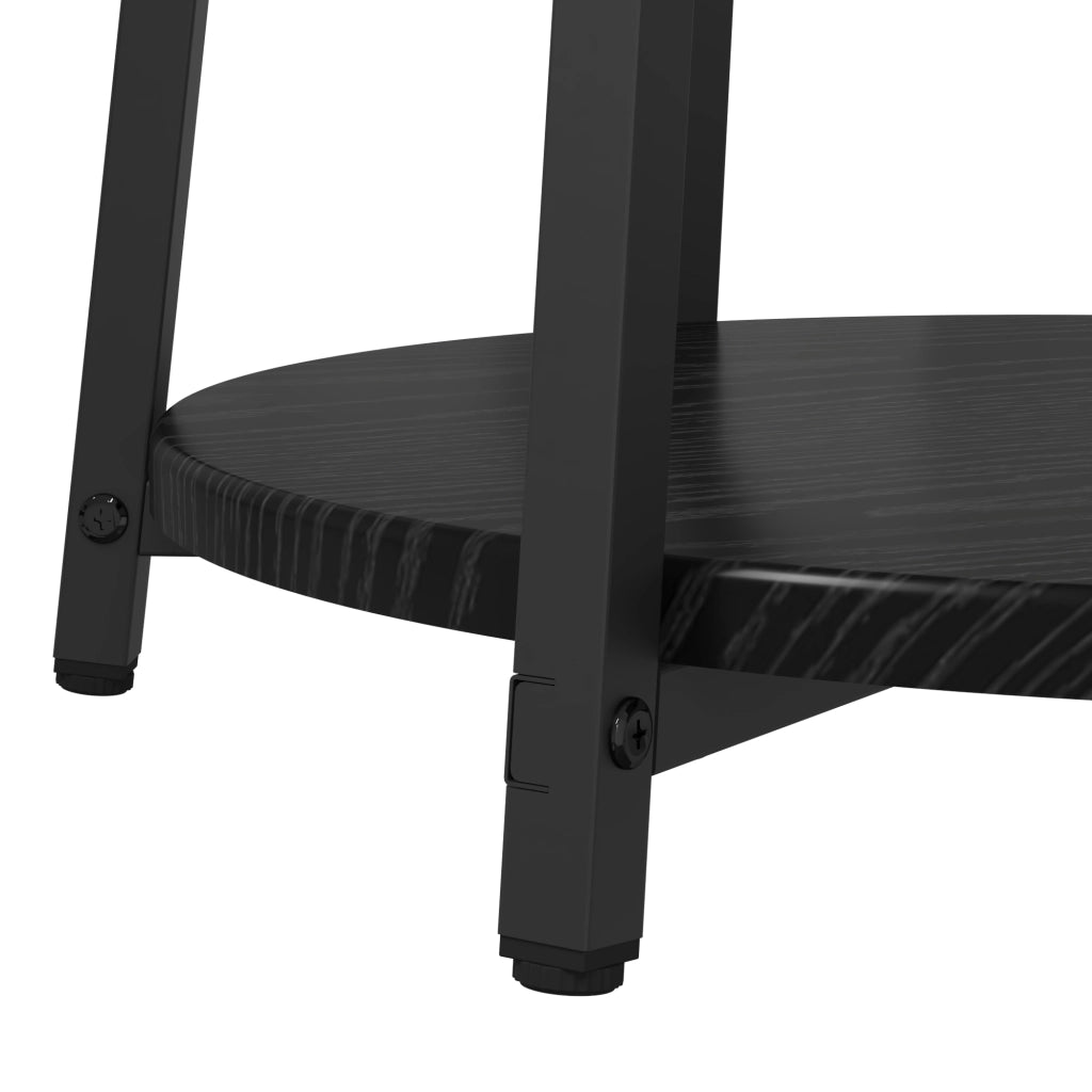 Set di Tavolini 2 pz in legno ingegnerizzato e metallo nero