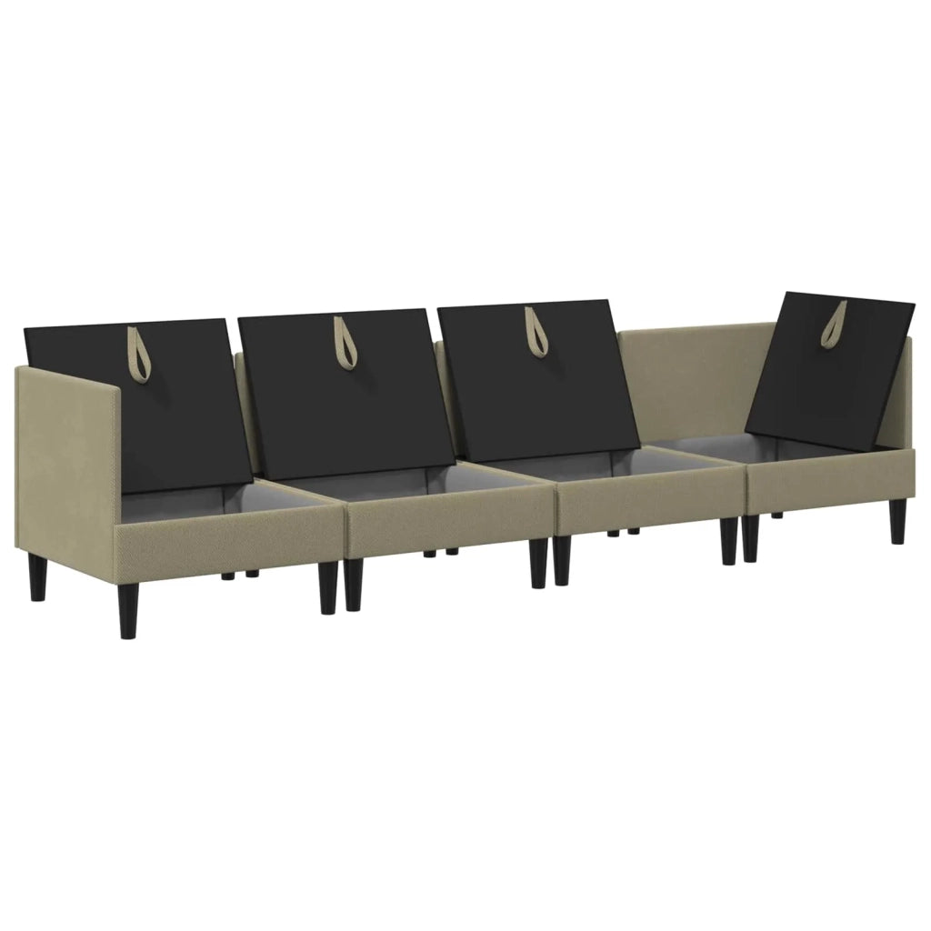 Set di mobili per il soggiorno 4 pcs Cachi Tessuto