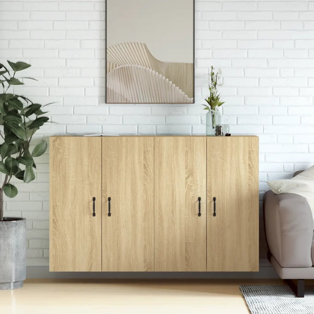 Armadietti a Parete 2 pz Rovere Sonoma in Legno Multistrato CFW2337386