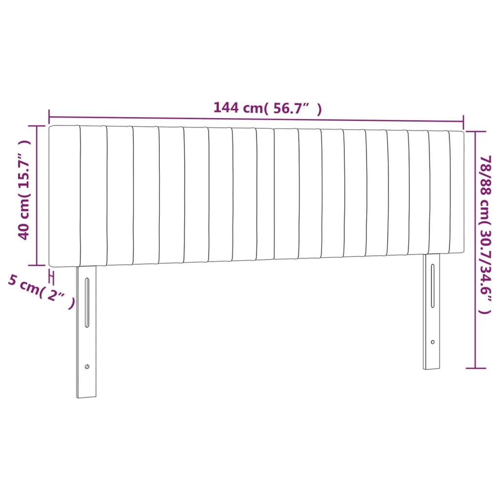 Testiera a LED-Testata con LED Grigio Chiaro 144x5x78/88 cm in Tessuto 572290