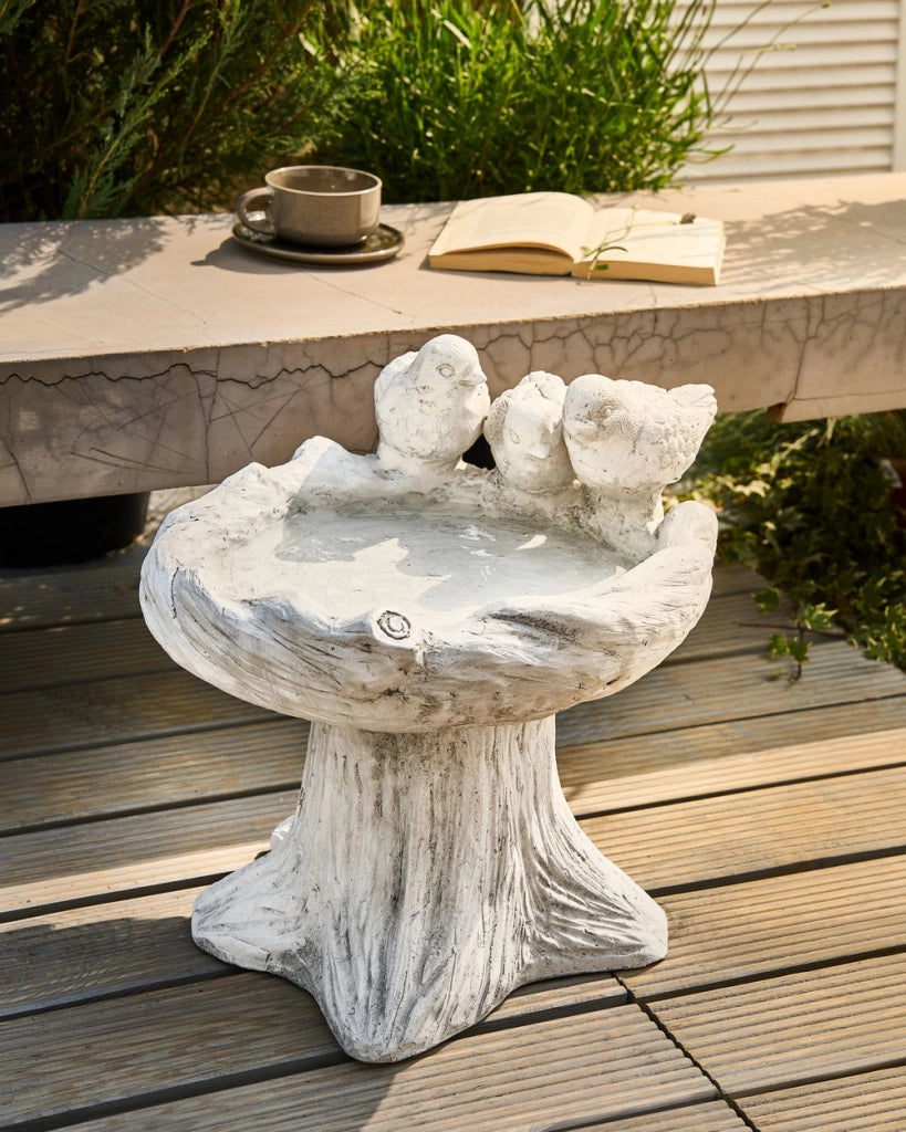 Fontana per uccelli MGO per giardino Accento decorativo all'aperto grigio