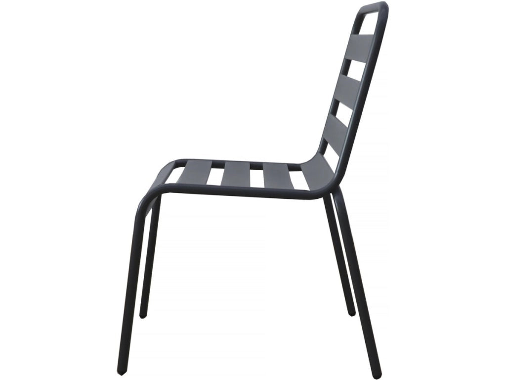 Set di 4 sedie da giardino impilabili in metallo "Bilbao" - Grigio