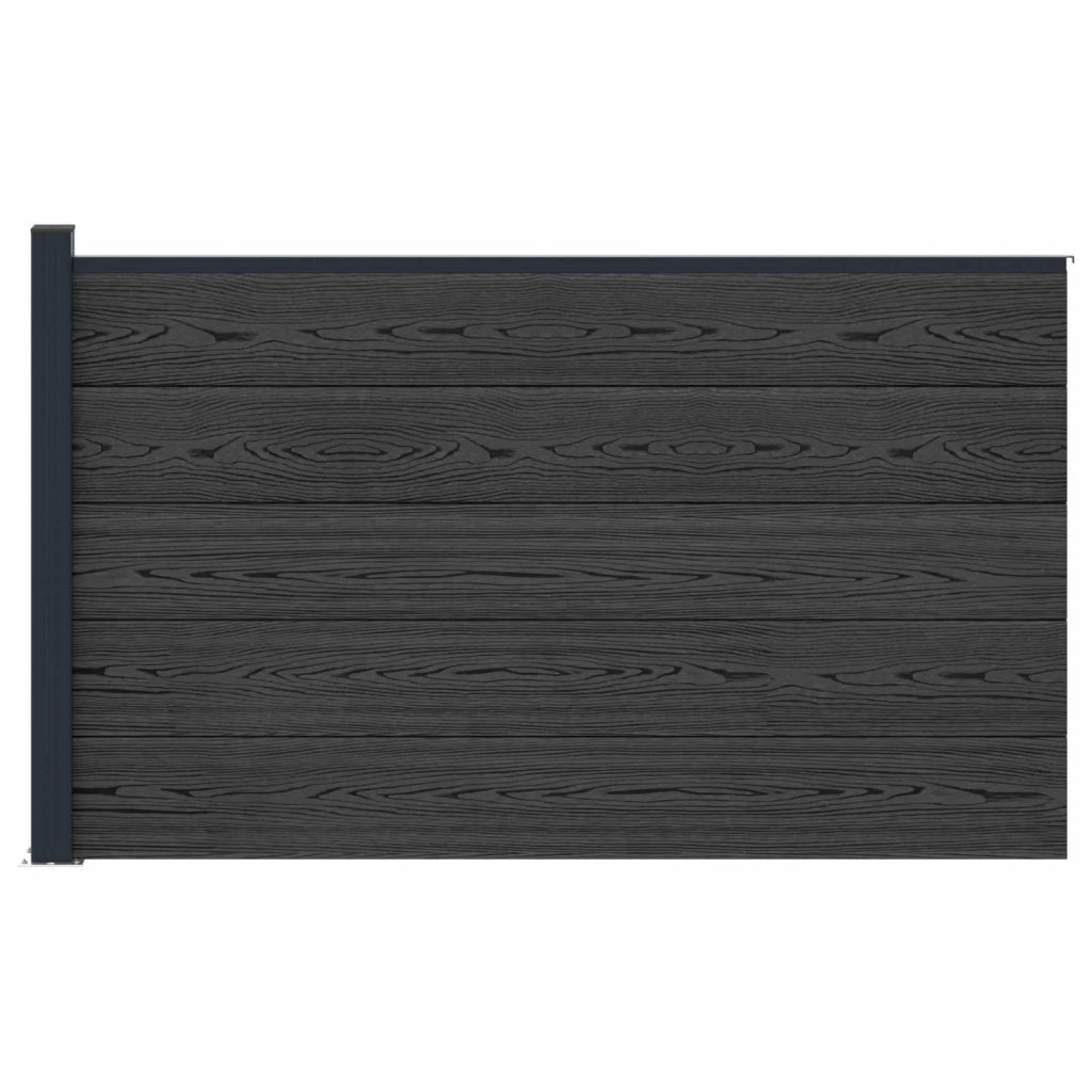 Pannello di Recinzione WPC e Alluminio Nero 42039075