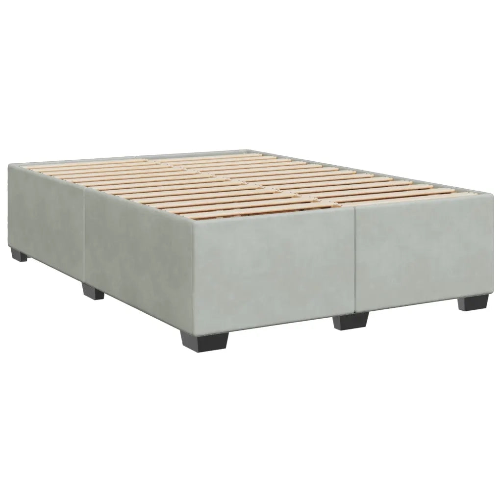 Giroletto a Molle con Materasso Grigio Chiaro 140x200cm Velluto