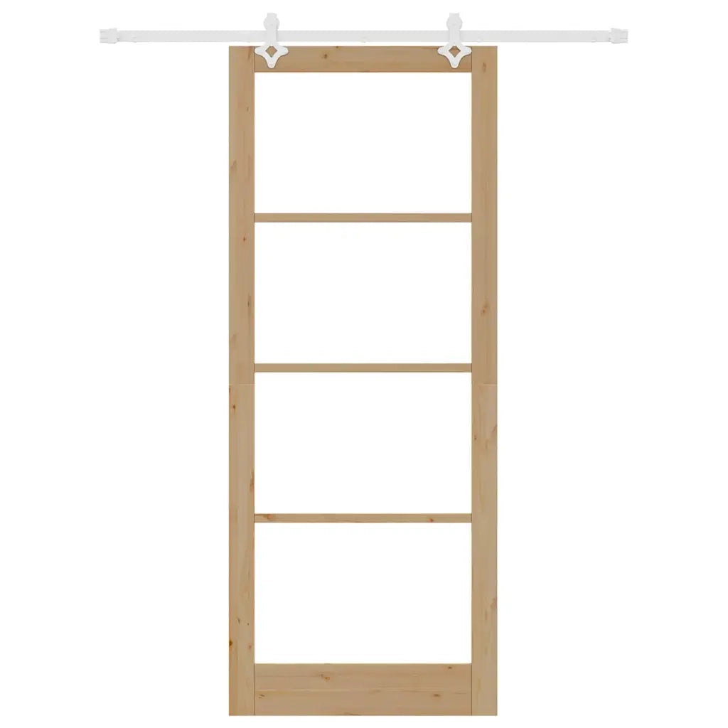 Porta Scorrevole Marrone 93 x 232 cm Legno e metallo 3332235