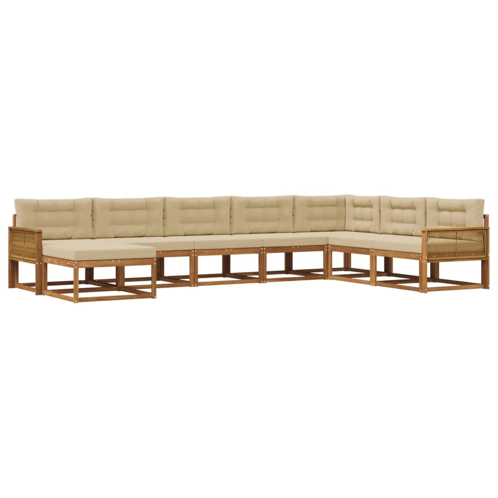 Set di divani da esterno 8 pz Naturale e Beige 3382811