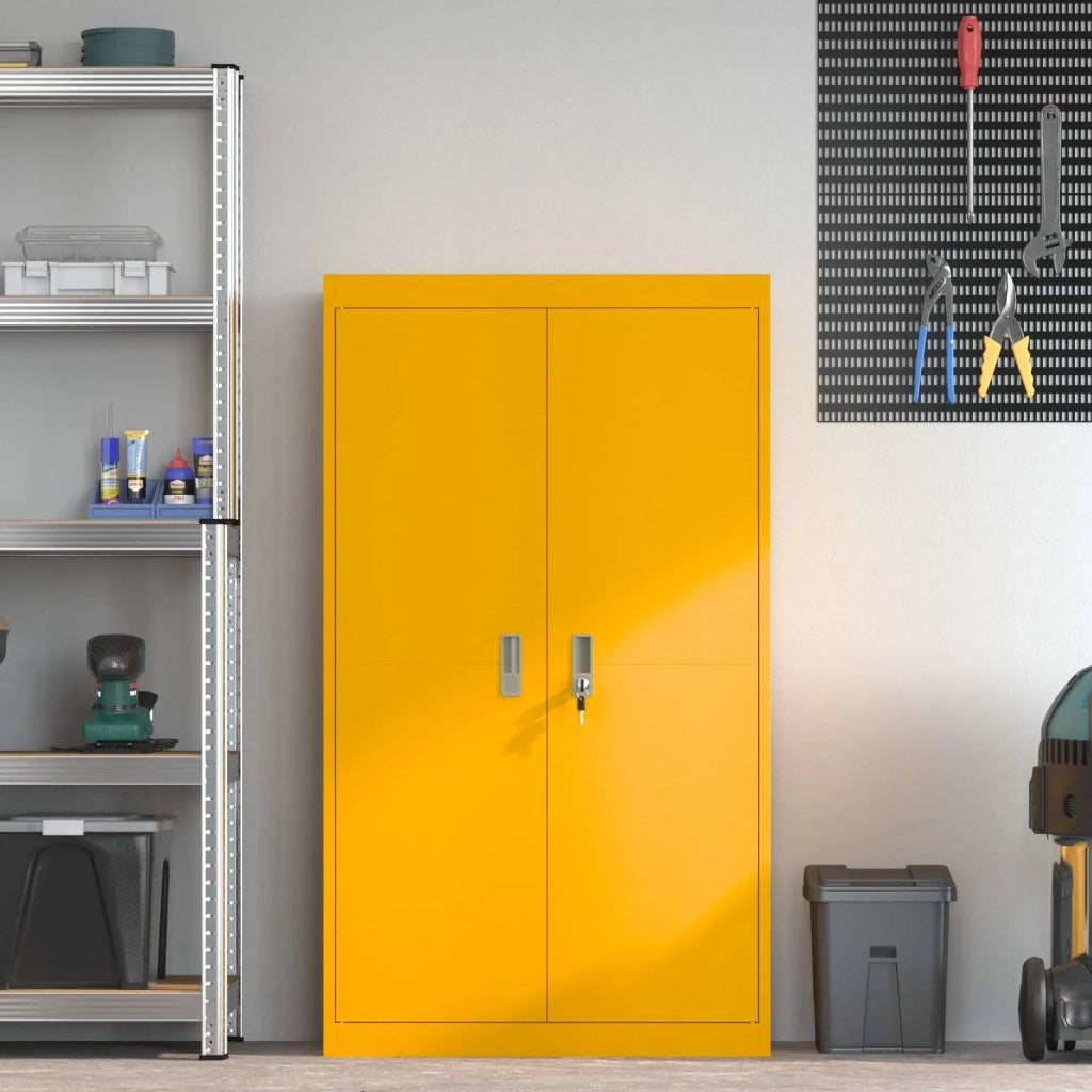Armadio Giallo senape 80 x 40 x 140 cm Acciaio