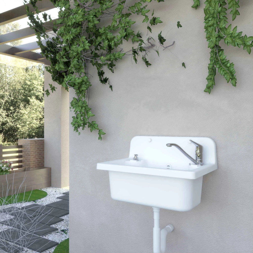 PILOZZO MAXI da muro in PP - Dim: 55 X 37 cm - Completo di GRIGLIA - CR - Colore: BIANCO LUCIDO