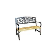 PANCHINA DA GIARDINO IN ACCIAIO LEGNO E GHISA PER ESTERNO 120X56X87H CM