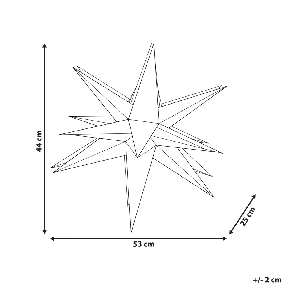Decorazione natalizia a LED a forma di Stella di carta bianco sporco fatta a mano