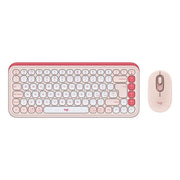 Logitech pop icon combo tastiera mouse incluso universale bluetooth qwerty italiano rosa, bianco - 920-013117