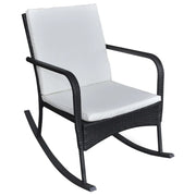 Sedia a Dondolo da Giardino-Sedia da esterno Nera in Polyrattan
