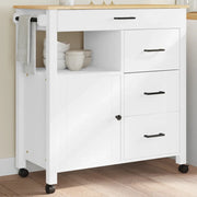 Carrello da Cucina MONZA 84x40x88,5 cm in Legno Massello di Pino 376111
