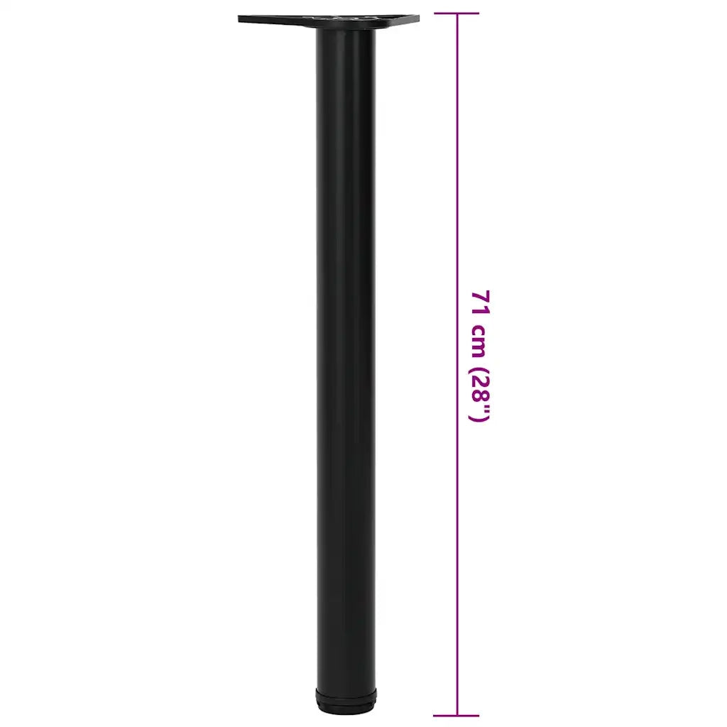 Set Gambe per Tavolo 4 pz | Piede del tavolo Nere Regolabili in Altezza 710 mm