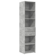 Credenza | Madia | Buffet da pranzo | Armadio da pranzo Grigio Cemento 45x42,5x185 cm in Legno Multistrato
