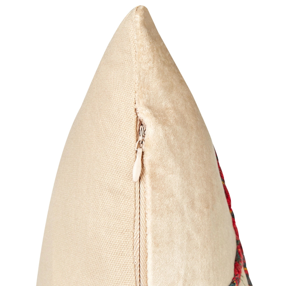 Set di 2 cuscini decorativi in velluto beige 45 x 45 cm sfoderabili Quadrato Accessori decorativi moderni
