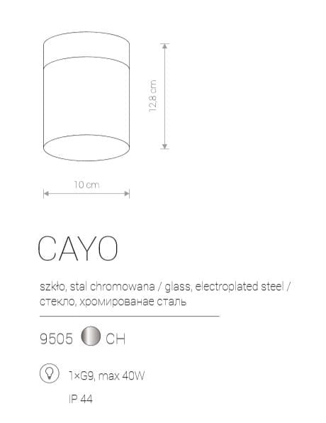 Plafoniera bagno Nowodvorski Cayo bianca vetro IP44 G9