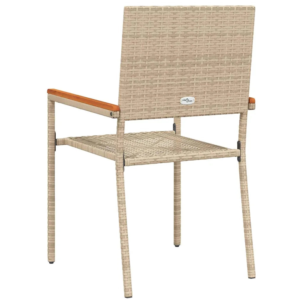 vidaXL Sedie impilabili da giardino 4 pcs Crema e Marrone